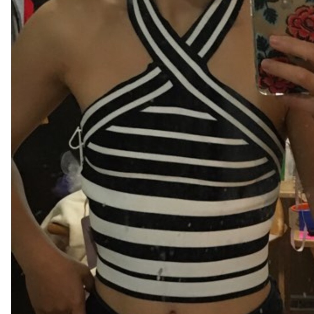 Forever 21 Striped Halter and crop top